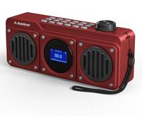 Boombyte - Radio Fm Portable Avec Enceinte Bluetooth, Deux Haut-Parleurs (14W), Volume Élevé, Son Stéréo, Emplacement Pour Carte Micro Sd, Avec Port Usb, 11H Rechargeable Lecteur Mp3 - Rouge[Z207]