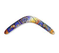 Boomerang Fan Aboriginal Droitier | Bipales en Bois | Portée 30m | Fabriqué en France | Expert 16+