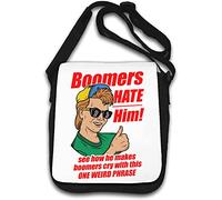 Boomers Hate Him See How He Makes Boomer Cry OK Boomer Sac à bandoulière Blanc