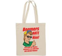 Boomers Hate Him See How He Makes Boomer Cry OK Boomer Sac fourre-tout en coton naturel Blanc