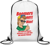 Boomers Hate Him See How He Makes Boomer Cry OK Sac de gym décontracté avec cordon de serrage Blanc