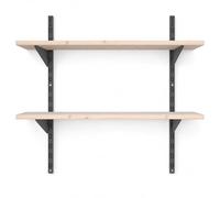 BOOMET Étagère Murale métal avec tablettes - 50 Variantes - Hauteur 150 cm - 5 Niveaux 80 x 30 cm (l x p) - Anthracite - système de Rails muraux avec Consoles