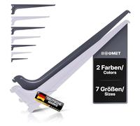 BOOMET Lot de 10 supports d'étagère 1 rangée pour rail mural - 2 couleurs - Anthracite - 35 cm - Support de sécurité pour étagère murale - Revêtement par pulvérisation - Montage facile