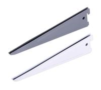 BOOMET Lot de 4 Supports d'Étagère Muraux 2 Rangées - Anthracite - 37 cm - 2 Couleurs - Acier - Équerre Murale - Système d'Étagères - Revêtement