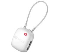BOOMPODS Cadenas valise connecté – Traceur compatible Apple Find My, TSA, rechargeable – Blanc