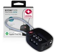 Boompods Cadenas Valise avec Fonction de Localisation - Cadenas Connectée avec Traceur Compatible avec Apple Find My App, Verrou Intelligent TSA pour Valise et Bagages, Batterie Rechargeable - Noir