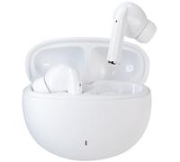 Boompods Echowave Écouteurs sans fil avec Bluetooth 5.3, en plastique lié à l'océan, batterie de 25 heures, résistants à l'eau, basses profondes et microphones ENC, blanc