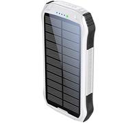 Boompods Neutron Batterie Externe Solaire 10000mAh - Powerbank Portable avec Lampe Torche, Double Port USB pour Téléphone Portable, Étanche IPX4, Power Bank Idéal pour Camping et Randonnée, Blanc