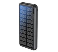 Boompods Obi Batterie Portable Solaire 10000mAh - Batterie Externe USB-C avec Double Port USB-A, Chargeur de Panneau Solaire pour TéLéPhones et d'autres appareils, Idéal pour Voyage, Camping, Noir