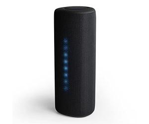 Boompods Rhythm 24 Mini Haut Parleur Bluetooth - Enceintes sans-Fil avec Effets Lumineux LED, Étanche IPX5 pour IntéRieur/ExtéRieur, Haut-Parleur Portable pour Voyage, Douche et Jardin, Noir