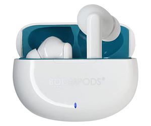 Boompods Skim Tide Ecouteurs sans Fil Bluetooth - TWS Casque Bluetooth sans Fil, résistant IPX4 et Batterie 20h, Mini Ecouteurs Audio avec Étui Chargement magnéTique, Blanc