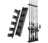 Booms Fishing WV4 Support mural pour canne à pêche pour garage, vertical/horizontal/plafond, peut contenir jusqu'à 10 cannes pour économiser de l'espace, gris + noir