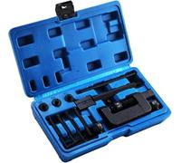 BOOMSTART Lot de 19 outils de riveteuse et séparateur de chaîne | Outil de chaîne de moto VTT avec cadre en C, 3 enclumes et 5 embouts de rupture pour chaînes #25-#630 et chaînes à cames