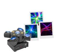 BoomTone Dj BoomToneDJ UFO-QUAD - Jeu de lumière 4 effets - Beam, Disco, Strobe, LASER - DJ mobile et club