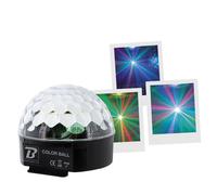 BoomToneDJ Color Ball Boule Disco 3 LED RGB 3W Multi Faisceaux Anneaux de couleurs, Boule de lumière 82 facettes. Télécommande incluse. Programmes automatiques. Détection musicale. Lumière Fêtes 360°.
