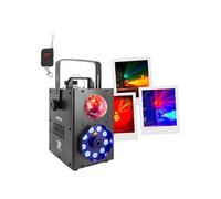 BoomToneDJ F700 FX Machine à fumée - Jeux de lumière pour soirée - Lumière Disco portable - Lumières LED RGB intégrées - Détection musicale - Télécommande incluse - Ambiance pour mariage, fête