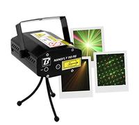 BoomTone DJ LZR d'animation multi-points NANOFLY 110 RG rouge et vert. Stroboscope. Programmes automatiques. Détection musicale. Eclairage soirée, Disco mobile. Eclairage DJ. Trépied inclus.