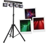 BoomToneDJ Party Bar Derby – Kit lumière 2×9 LED + 2 Nano Derby 12W, DMX/Auto, télécommande