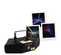 BoomTone DJ Six Eyes RGB LZR d'animation Jeux de lumière Eclairage disco pour soirée. LZR multicolore vert rouge bleu. Classe 3B. Clé de protection. Mode Automatique / Détection sonore / DMX.