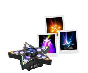 BoomTone DJ Star Beam Effet lumineux LED 3 en 1 avec rotation en continu - B-Eye, Be