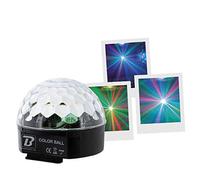 BoomToneDJ Color Ball Boule Disco 3 LED RGB 3W Multi Faisceaux Anneaux de couleurs, Boule de lumière 82 facettes. Télécommande incluse. Programmes automatiques. Détection musicale. Lumière Fêtes 360°.