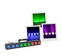 BoomToneDJ ColorBar 9x3W RGB - Barre LED RGB 9x3W avec contrôle DMX, télécommande IR, Effets stroboscopiques et LED Individuelles - Idéale pour DJ, scènes, événements et installations Fixes