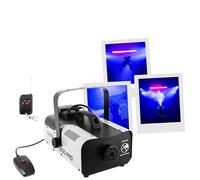 BoomToneDJ F1000 Pro Machine à fumée portable 1000W, Haut débit 150m3/min, Réservoir 1.2L, Projection de fumée jusqu'à 7m, Livrée avec 2 télécommandes, Lyre de fixation. Soirée, Club, scène, théâtre.