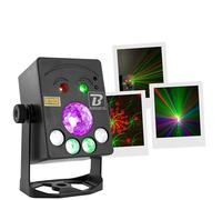 BoomToneDJ LightShow-BAT - Jeu de lumière portable autonome, faisceaux multicolores, strobe dynamique, effets synchronisés sur la musique, idéal pour soirées, animations et prestations mobiles