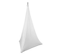 BoomToneDJ LYC-ST120-WH Housse en lycra blanc extensible pour pieds d'enceinte. Housse triangulaire pour pieds de haut-parleurs. Lycra double face 160cm de haut. Lycra ignifugé 190 gr/m². DJ mobile.