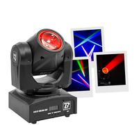 BoomToneDJ Maxi Beam 60 - Lyre Beam LED 60 W RGBW avec faisceau 2°, stroboscope, dimmer, DMX 12/14 canaux, modes auto et audio, effets rapides PAN/TILT, idéale DJ, clubs et événements live