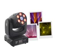 BoomToneDJ Maxi Spot 90 Tête Mobile LED RGB 90W Lyre Wash/Beam DMX Auto, Détection Musicale, 7 Gobos, Effet Shake, Stroboscope, Éclairage Scène pour Soirée, Bar, Club, DJ