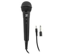 BoomtoneDJ Microphone PC Mini Jack 3.5mm Adaptateur 6.35mm Noir, Interrupteur Marche/Arrêt, 600 Ohms, Dynamique Cardioïde pour Karaoke et Chant sur Ordinateur - Câble 3m