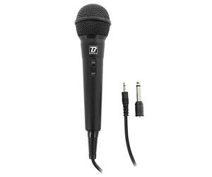 BoomtoneDJ Microphone PC Mini Jack 3.5mm Adaptateur 6.35mm Noir, Interrupteur Marche/Arrêt, 600 Ohms, Dynamique Cardioïde pour Karaoke et Chant sur Ordinateur - Câble 3m