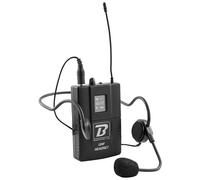 BoomToneDJ Microphone Serre tête sans Fil UHF Headset - Fréquence Fixe 663.5MHz - Noir - Compatible BoomTone DJ Solo et/ou Duo. Portée 50 à 80m. Autonomie 6 Heures. Emetteur Ceinture.