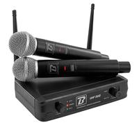 BoomToneDJ UHF Duo - Système Complet micros sans Fil UHF - 2 Microphones dynamiques Main - Double Canal - 663.5 et 682.2 MHz. Idéal pour Chant, Discours, Karaoke, Animation.