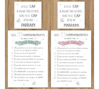 BOOMTOP Kit de 10 Commandements Cartes Parrain Marraine Demande Carte Future Marraine Parrain avec Enveloppe Rose Vert Cadeau Décoration pour Fête Annonce Naissance Baby Shower Baptême Communion