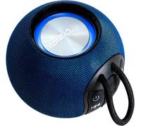 - Boomy - Baffle Rond Portable Bluetooth 360° De 2,5\U201D Sur Batterie Avec Anneaux Lumineux Led Et Fonction Tws - Bleu Nuit