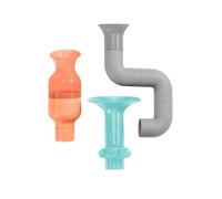 Boon B11380 Building Toy, Accessories for Babies and Toddlers, 3 Multicoloured Water Tubes for Bath Time, Suitable for 1, 2, 3 and 4 Year Olds