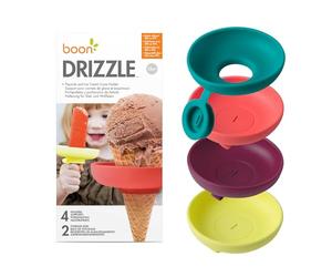 Boon Lot de 4 supports de glace pour enfants - Comprend 2 étuis de voyage - Attrape les gouttes avant qu'elles ne tombent - Support pour glaces et glaces glacées pour les jours d'été et les fêtes