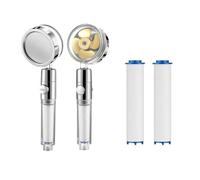 boon natural pommeau de douche filtrant écologique coton Pomme de douche haute pression avec hélice, filtre intégré et régulateur de débit - Économie d'eau et confort optimal