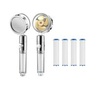 boon natural pommeau de douche filtrant écologique coton Pomme de douche haute pression avec hélice, filtre intégré et régulateur de débit - Économie d'eau et confort optimal