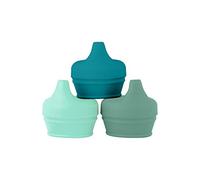 Boon Snug Lot de 3 couvercles en silicone - Convertissez toutes les tasses pour enfants ou tout-petits en gobelets à bec souple - Fournitures d'alimentation et essentiels de voyage pour tout-petits -