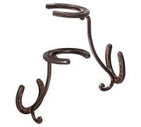 Boone Lot de 2 supports muraux décoratifs pour chapeaux de cowboy - Cintre en fer robuste et kit de bricolage pour chapeaux, manteaux et clés - Crochets rustiques en fer à cheval occidental pour le