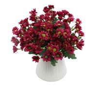 Booneb Mums - Shinejoyat - Lot de 20 fleurs artificielles au coucher du soleil - Imperméables, coupe-vent, fausses marguerites d'automne avec eucalyptus - Aspect réel - Pleine taille B