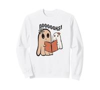 Booooks Reading Reading Ghosts Book Lover Halloween Graphic Sweatshirt