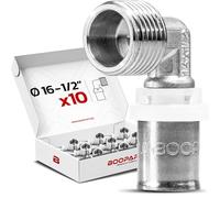 BOOPARTS - 10 pièces - raccord multicouche à sertir -Raccord coudé mâle à sertir multicouche Ø16-1/2" (15/21) profil TH - pour tubes multicouches.