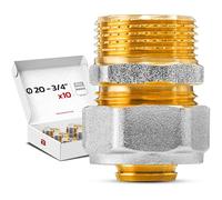 BOOPARTS - 10 Pièces - Raccord Multicouche à Visser Ø20-3/4" Mâle | Manchon Droit Fileté pour Tuyaux Multicouches PEX, PER et Composites | Connexion Fiable et Résistante