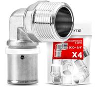 BOOPARTS - 4 pièces - raccord multicouche à sertir -Raccord coudé mâle à sertir multicouche Ø20-3/4" (20/27) profil TH - pour tubes multicouches.
