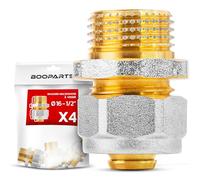 BOOPARTS - 4 Pièces - Raccord Multicouche à Visser Ø16-1/2" Mâle | Manchon Droit Fileté pour Tuyaux Multicouches PEX, PER et Composites | Étanchéité Fiable et Installation Rapide