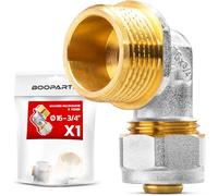 BOOPARTS - Coude Mâle à Visser Ø16-3/4" (20/27) | Raccord Multicouche Mâle pour Tuyaux PEX, PER et Composites | Raccord à 90° Étanche et Résistant pour Plomberie et Chauffage